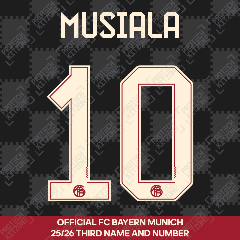 Musiala 10 - Official Bayern Munich 2025/26 Third Name and